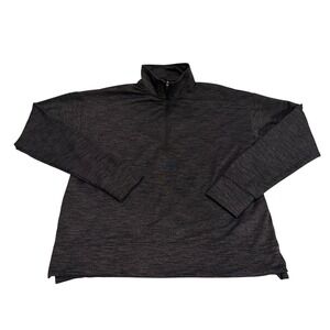 Running Room Womens Quarter Zip Pullover Charcoal Grey Heathered‎ Top